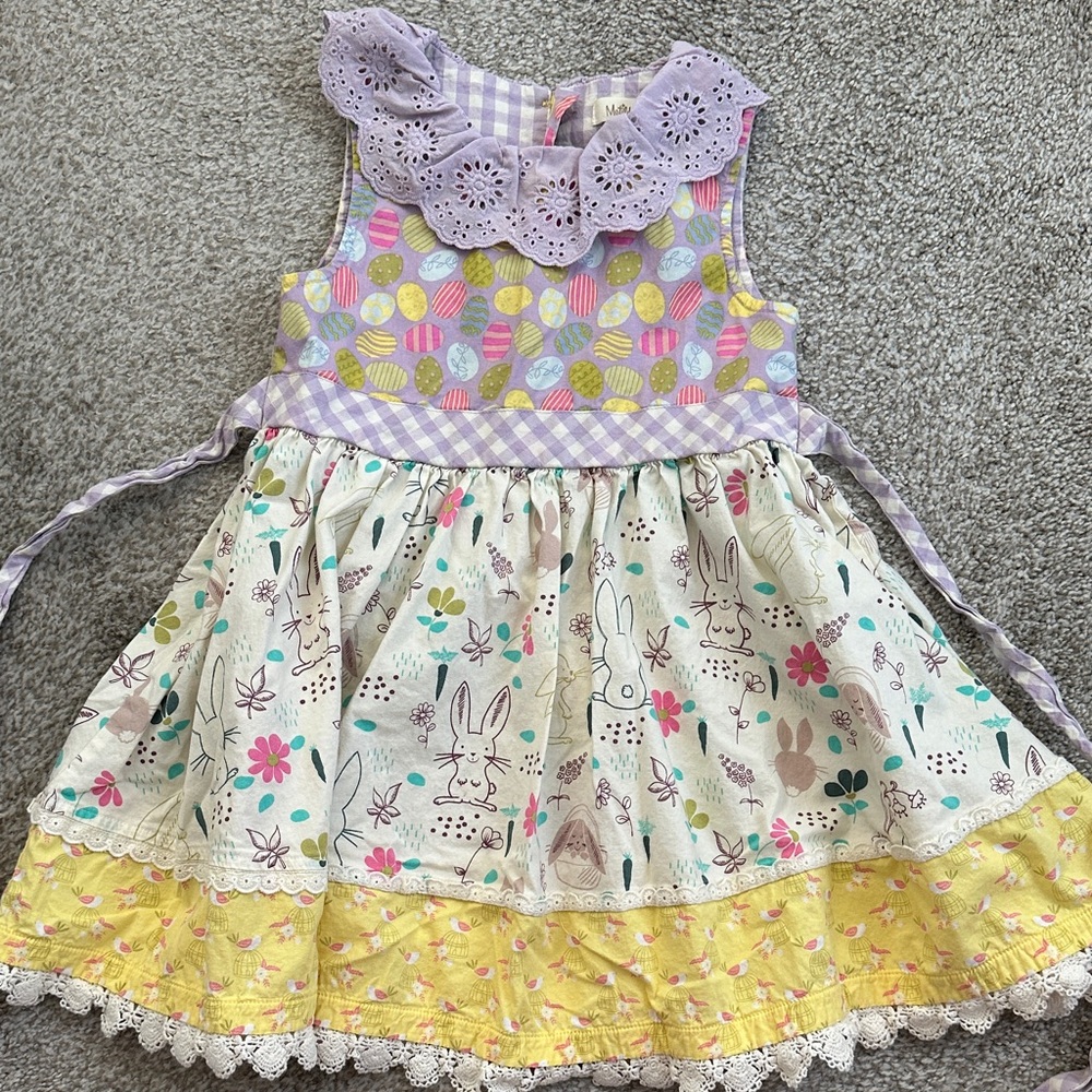 Matilda Jane Lavender Gingham Dress with Eyelet Detail